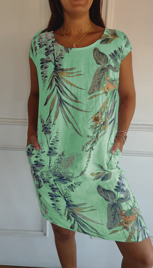 Joslyn - casual printed zomerjurk