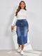 Lotte | Relaxed water-washed denim skirt