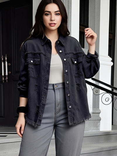 Chloe | Chique distressed denim jas voor dames