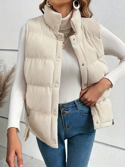 Noa | Gewatteerd corduroy gilet jack