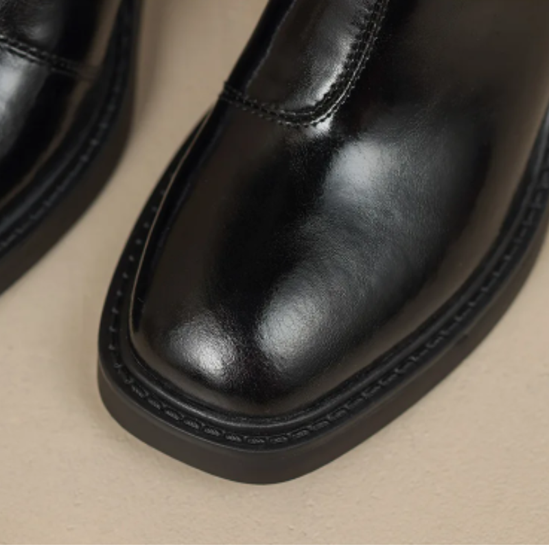 Women's square toe block heel ankle boots