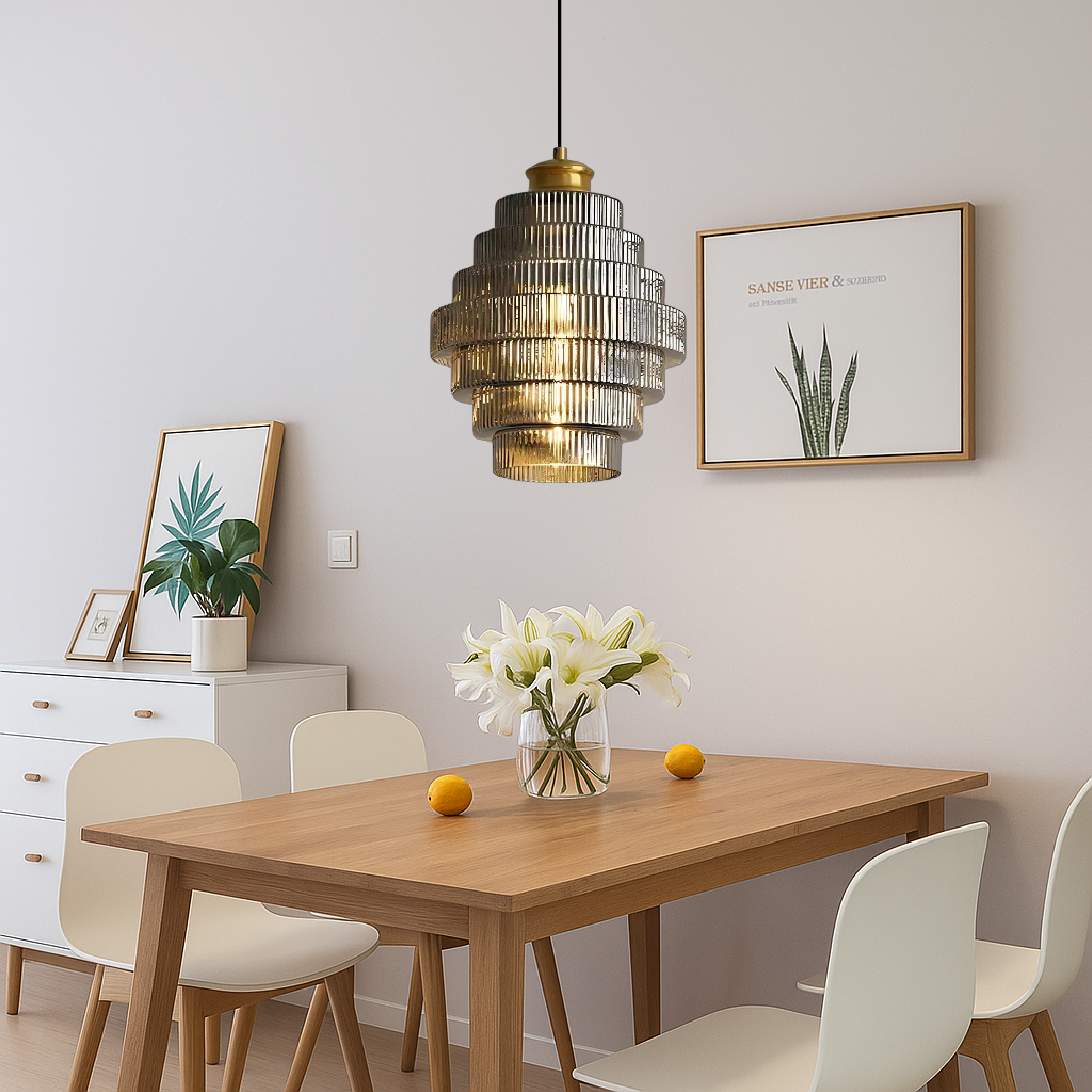 Vindan - Vintage Tiered Glass Hanging Lamp
