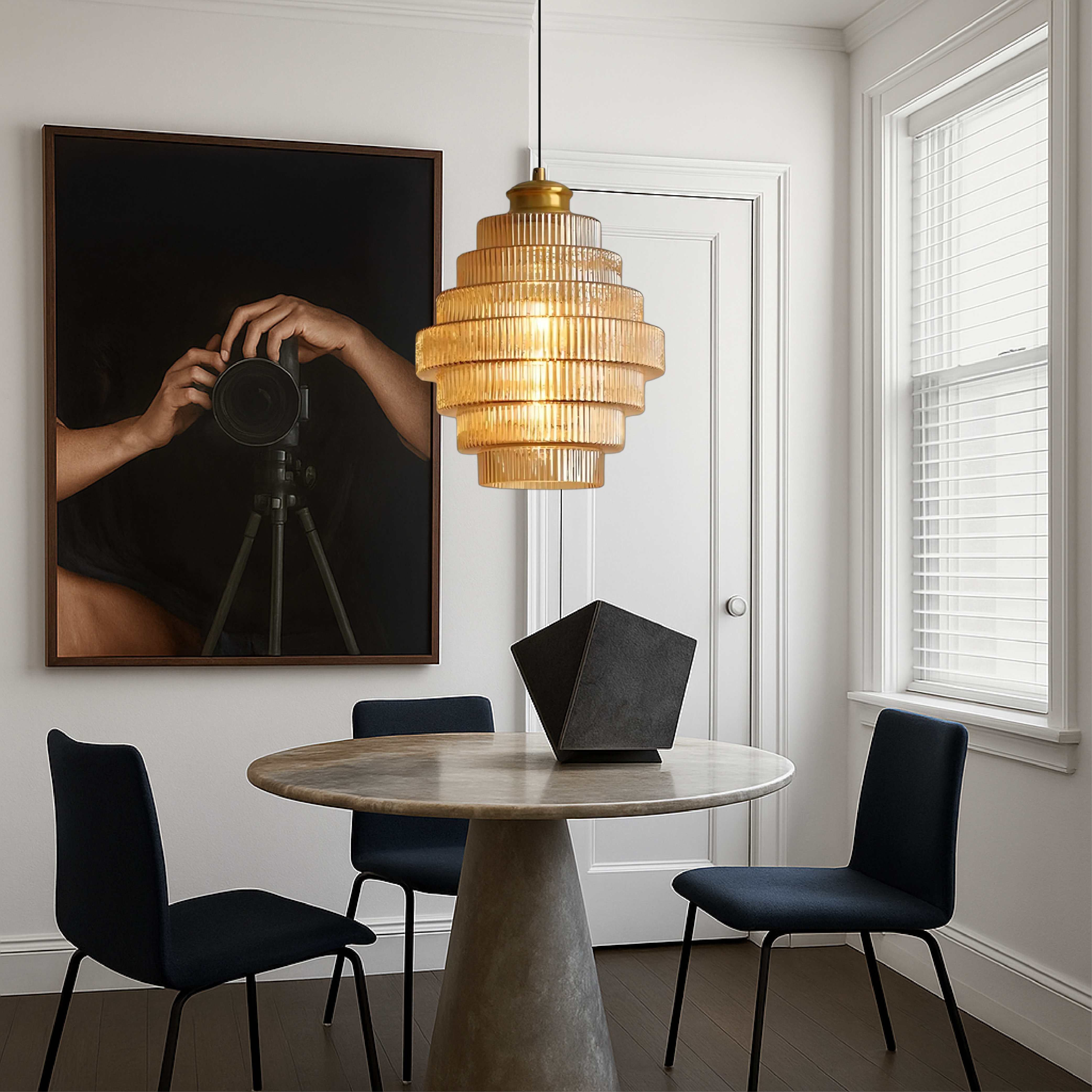 Vindan - Vintage Tiered Glass Hanging Lamp