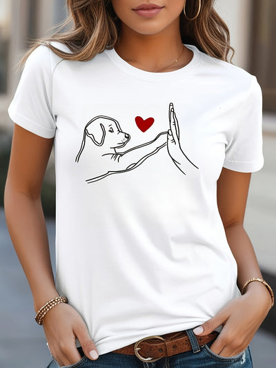 Lotte | Casual dames T-shirt met hondprint