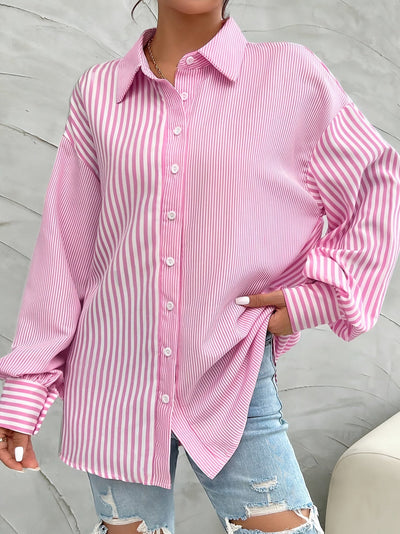 Evelien | Elegant striped women's shirt with buttons