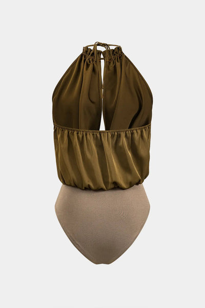 Cordelia - Elegant Satin Rugloze Dames Bodysuit