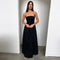 Jayla - Frenchy Effen Off-Shoulder Lange Jurk