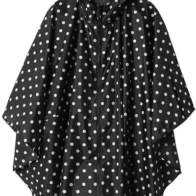 Femke | Lichtgewicht regenponcho-jack met stippenpatroon