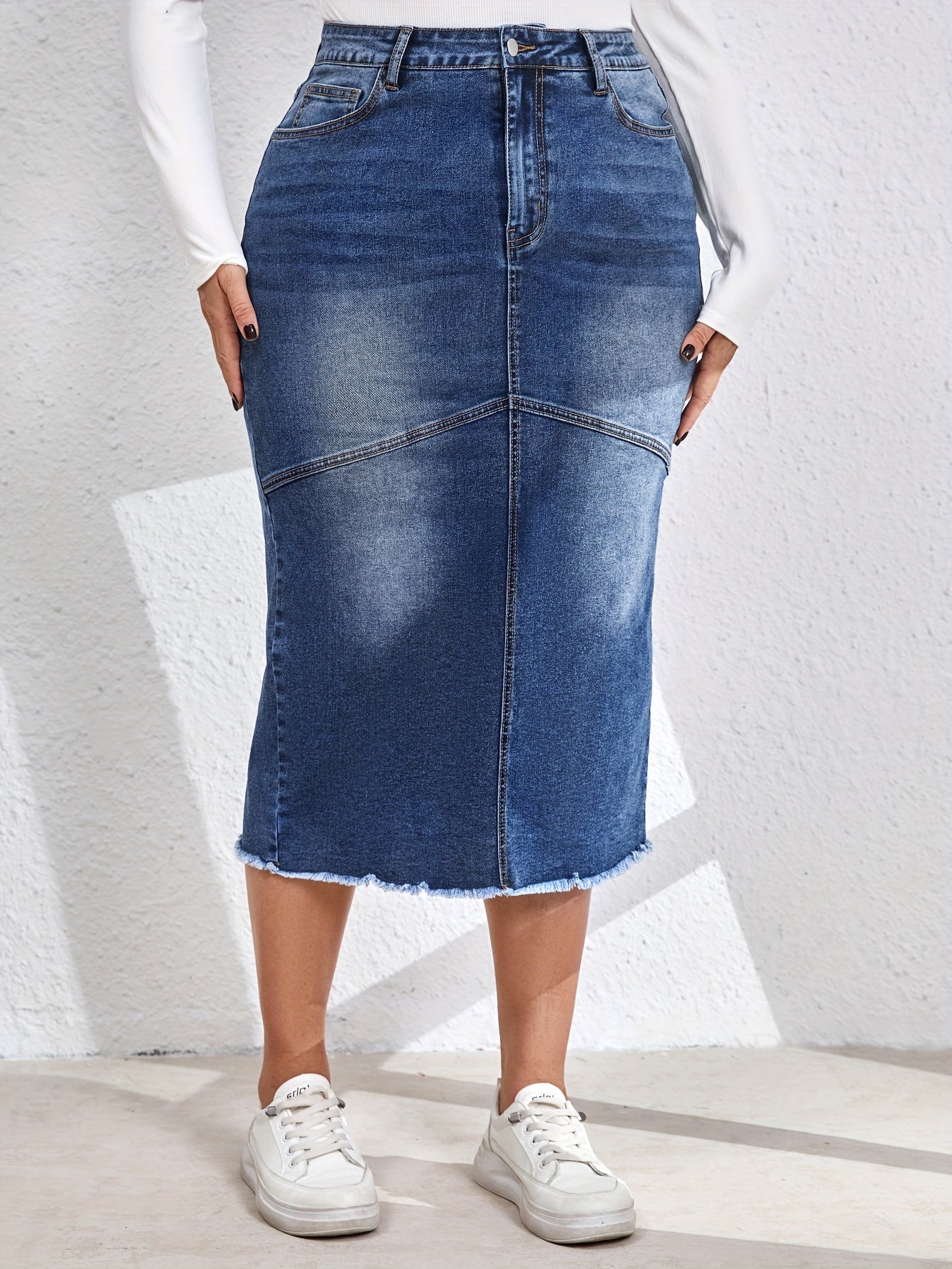 Lotte | Relaxed water-washed denim skirt
