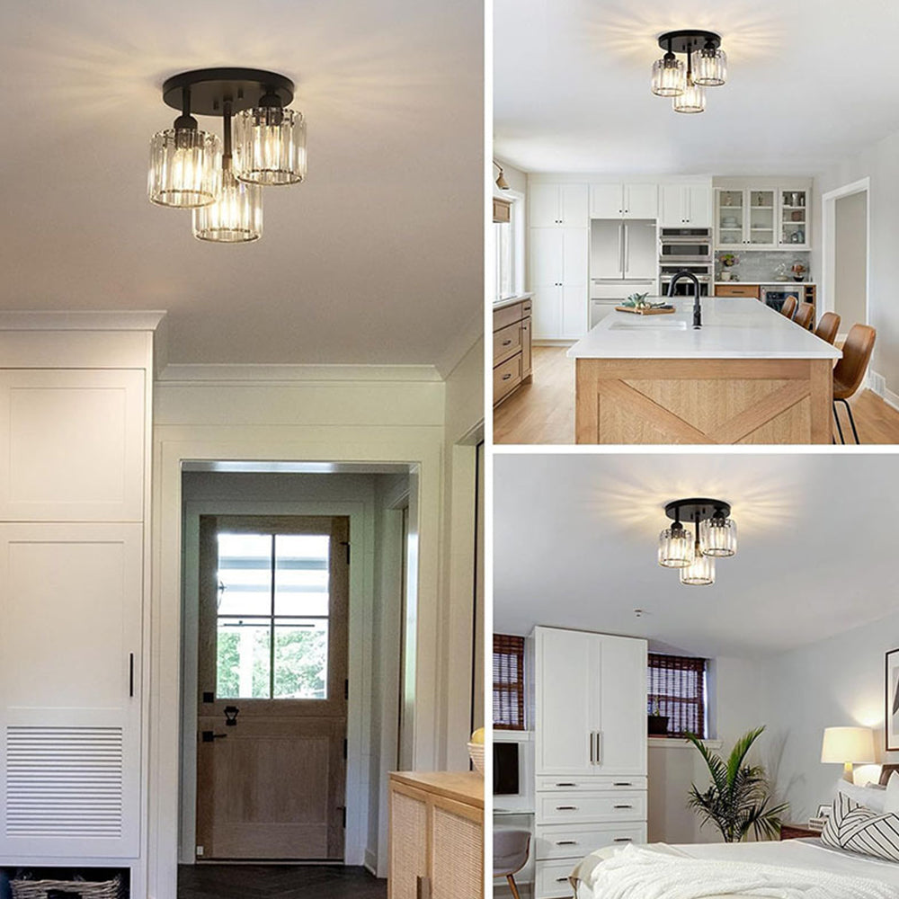 Lyvra – 3 Light E27 Glass Ceiling Lamp