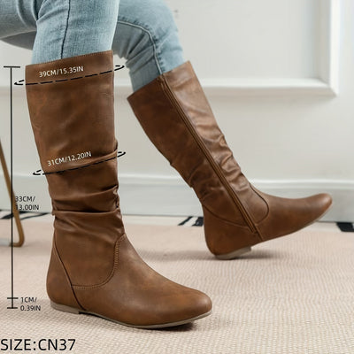 Nina | Retro women's riding boots with zipper