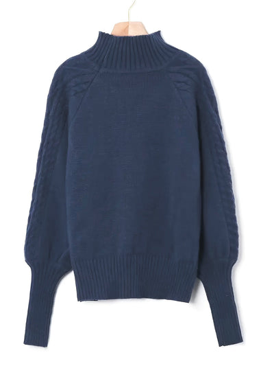 Fien | Cable-knit turtleneck sweater with dropped shoulders