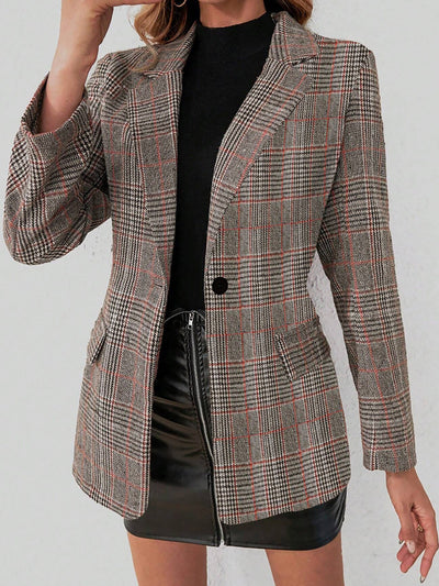 Emma | Elegant checked blazer with long sleeves