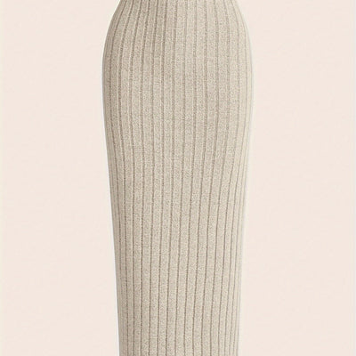 Elena | High-waisted ribbed bodycon skirt