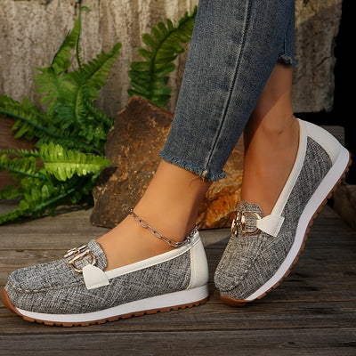 Sanne | Dames casual loafers met metallic gespsluiting