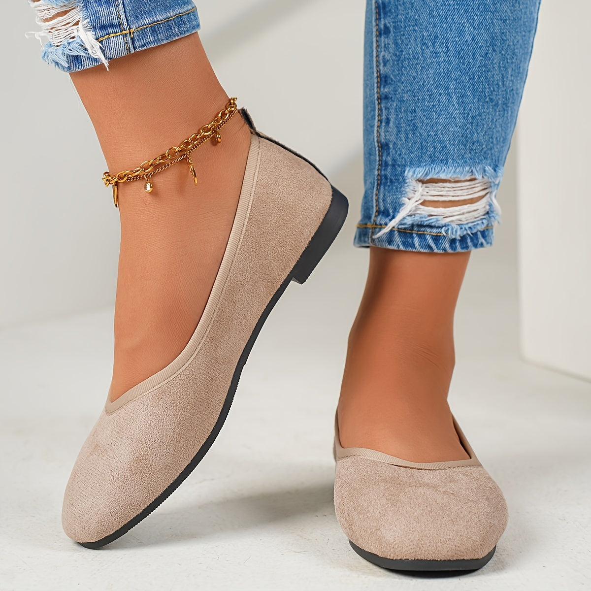 Elena | Elegant velvet ballet flats for women