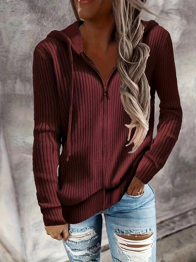 Sophie | Gebreid vest met capuchon