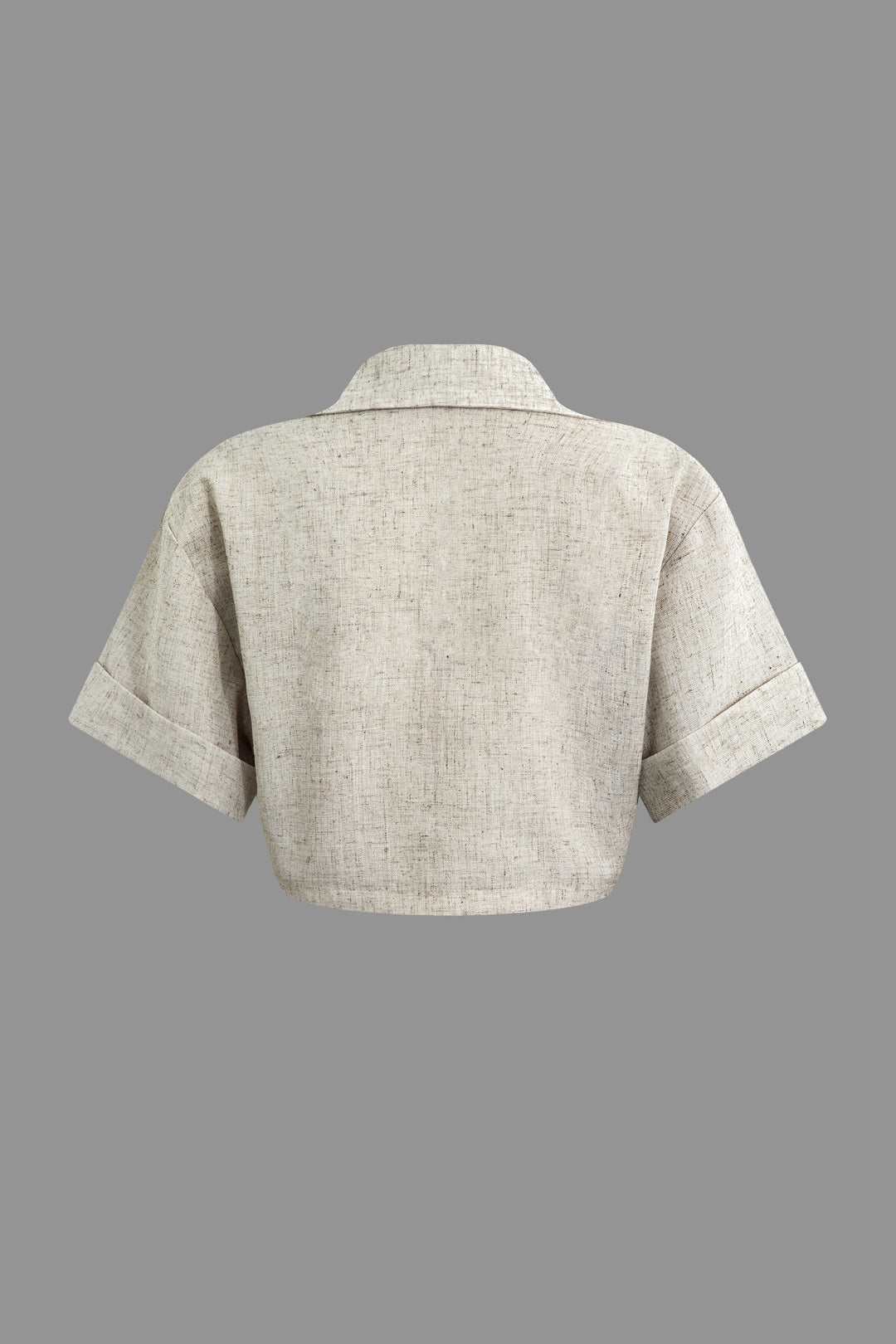 Victoria - Elegante Korte Linnen Crop Shirt voor Dames
