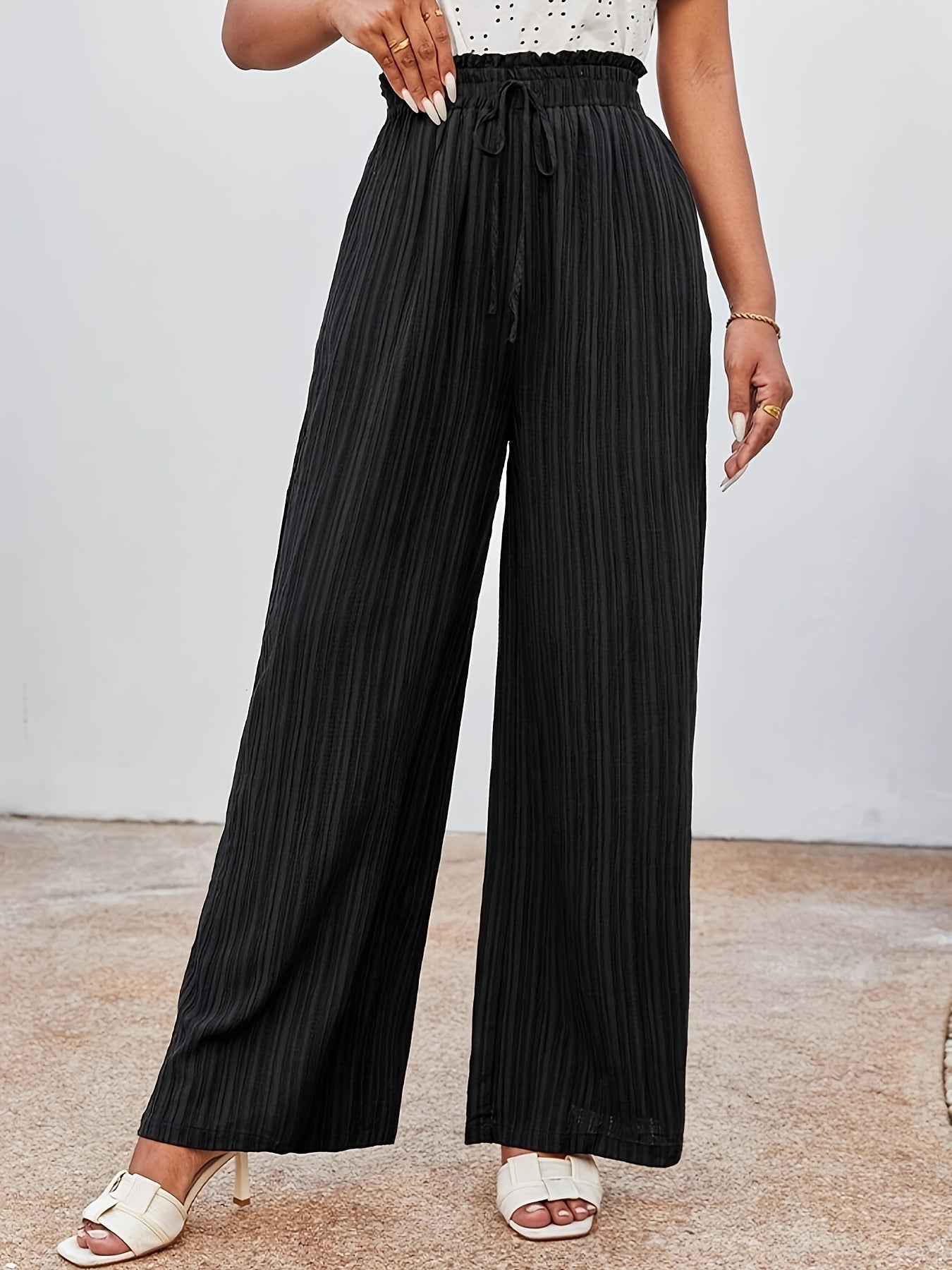 Lotte | Wide-leg summer trousers in solid color