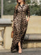 Emma | Maxi-jurk met luipaardprint en knopen