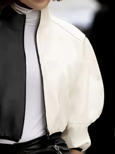 Elinor - Women's Fashion Patchwork Stand-up Collar Coat