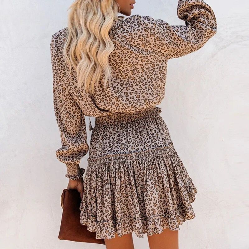 Daphne - luipaardprint mini-jurk