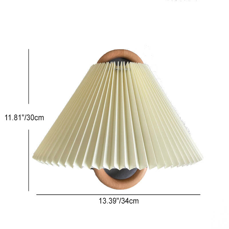 Dormen - Solid Wood Pleated Semi Circle Wall Sconce Lamp