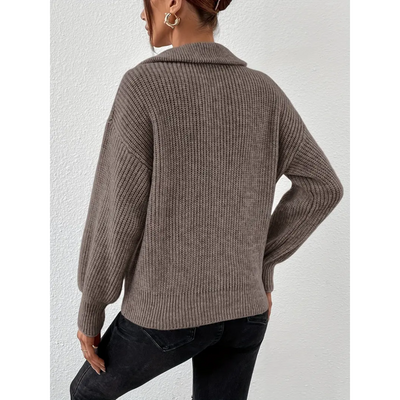 Els - Sweater with lapel collar and zipper