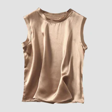Féline - Mouwloze Zijden Satijnen Top