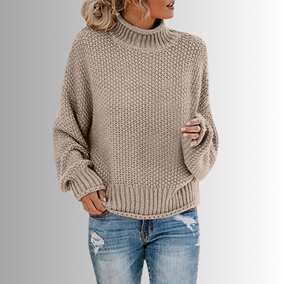 Verfijnd Design Damen Trui met Hoge Col