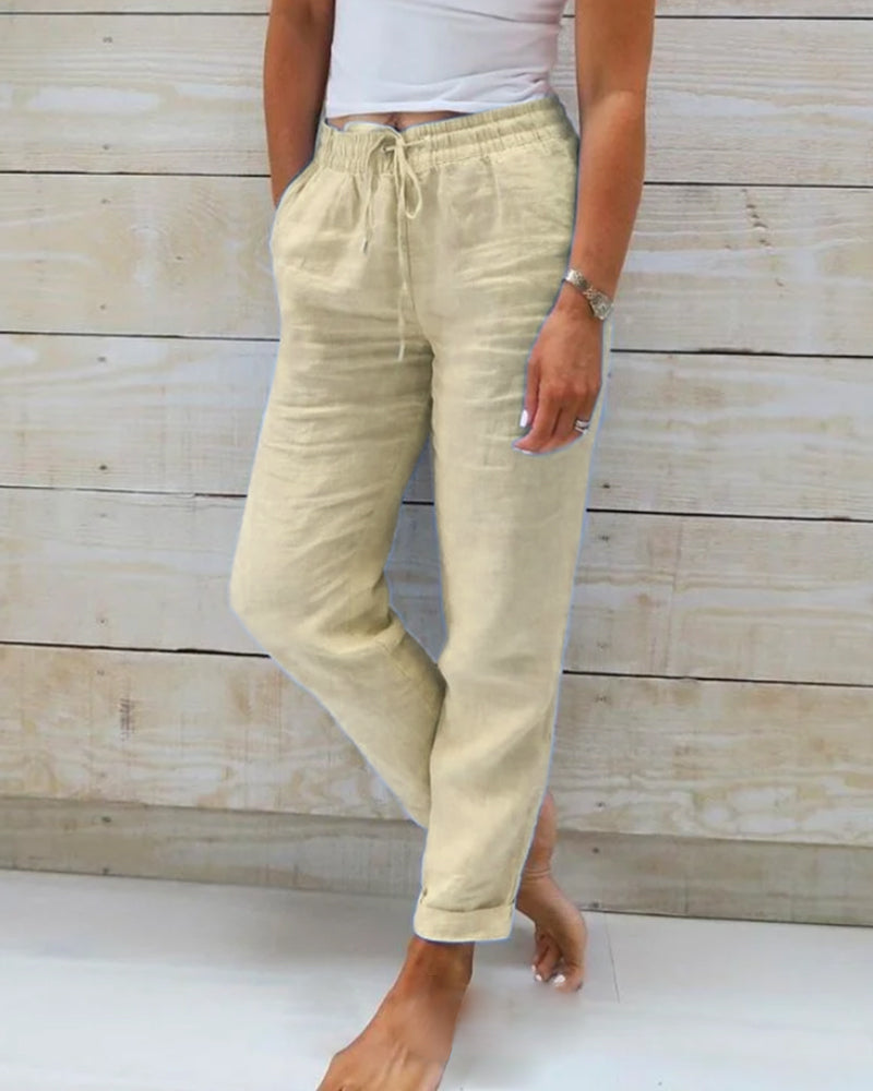 Women's linen summer trousers