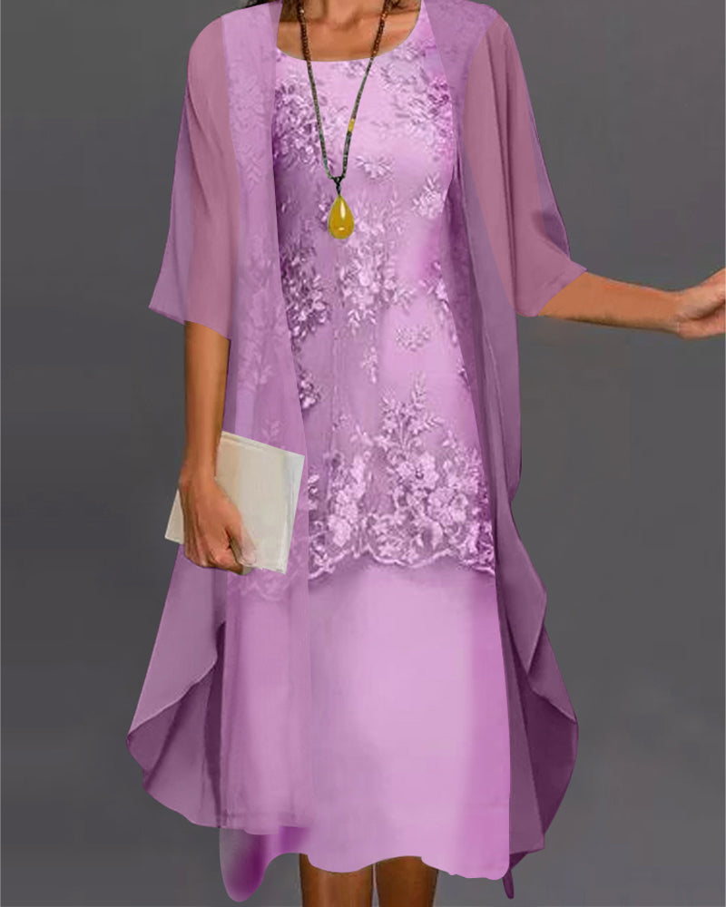 2 stuks Elegante jurk van zijdechiffon
