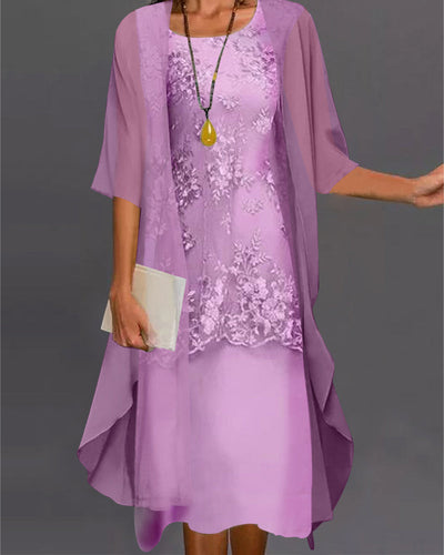 2 stuks Elegante jurk van zijdechiffon