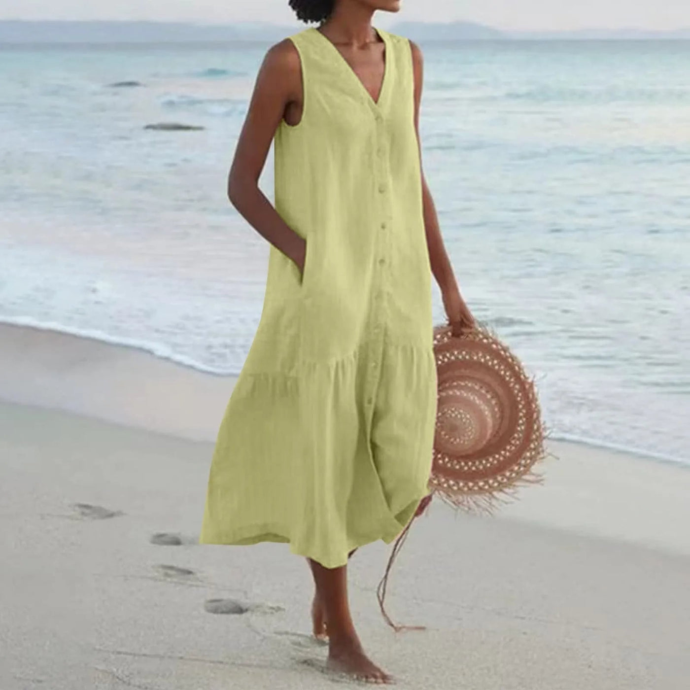 Elegante Zomerjurk met V-hals voor Dames