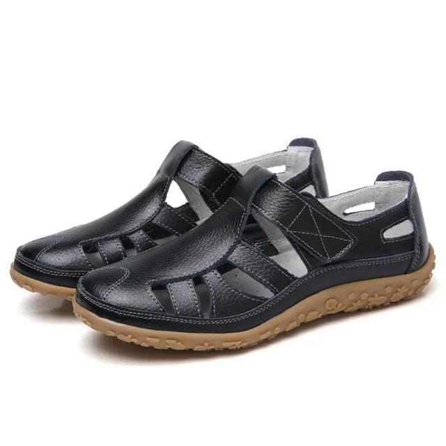 Vrouwen casual lederen zomersandalen