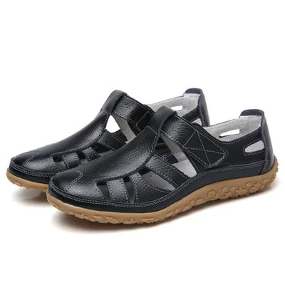 Vrouwen casual lederen zomersandalen