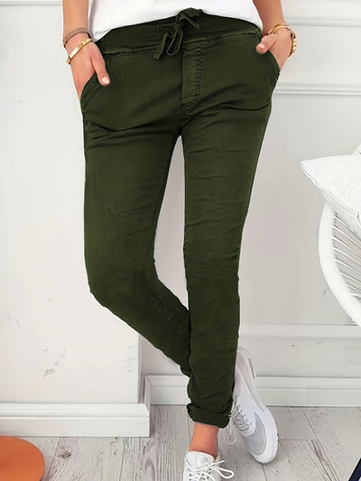 Emma | Casual solid-colored pants with drawstring