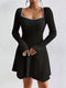 Emma | Elegante jersey jurk met parel details en A-lijn silhouet