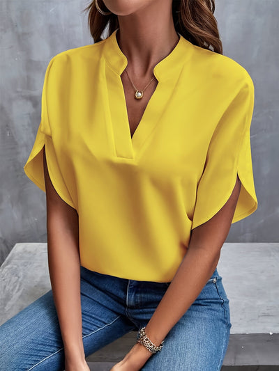 Lotte | Plain blouse with notch