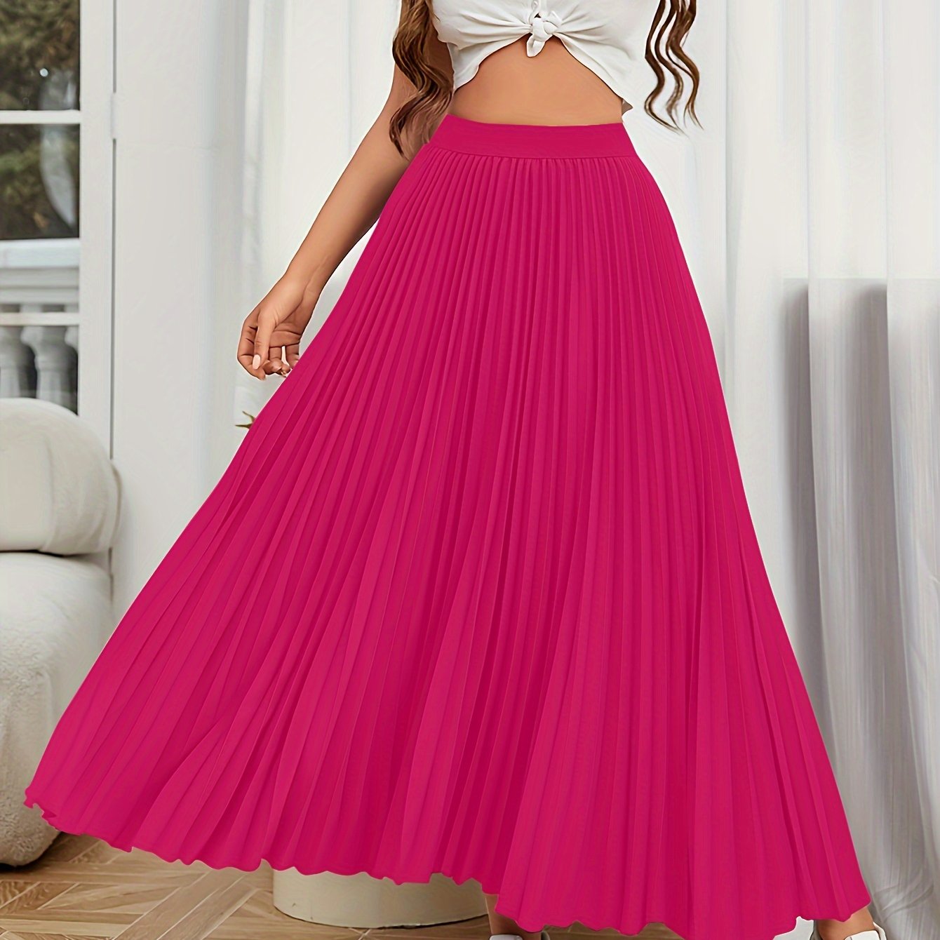Lotte | Pleated plain loose skirt