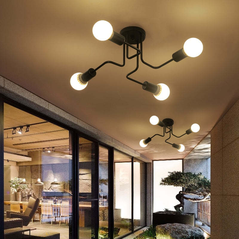 Orvessan - Vintage Industrial Metal Ceiling Lamp 4 6 8 Bulb