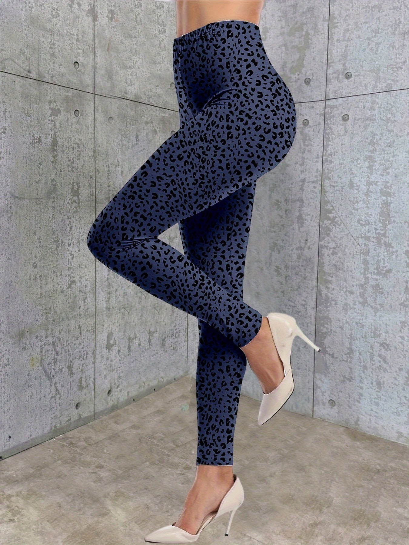 Nina | Luipaardprint skinny leggings met hoge taille