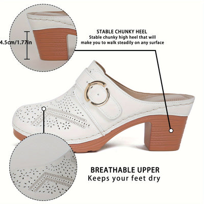Nina | Comfortabele chunky hakken muil sandalen