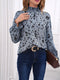 Eline | Blouse with full print and stand-up collar