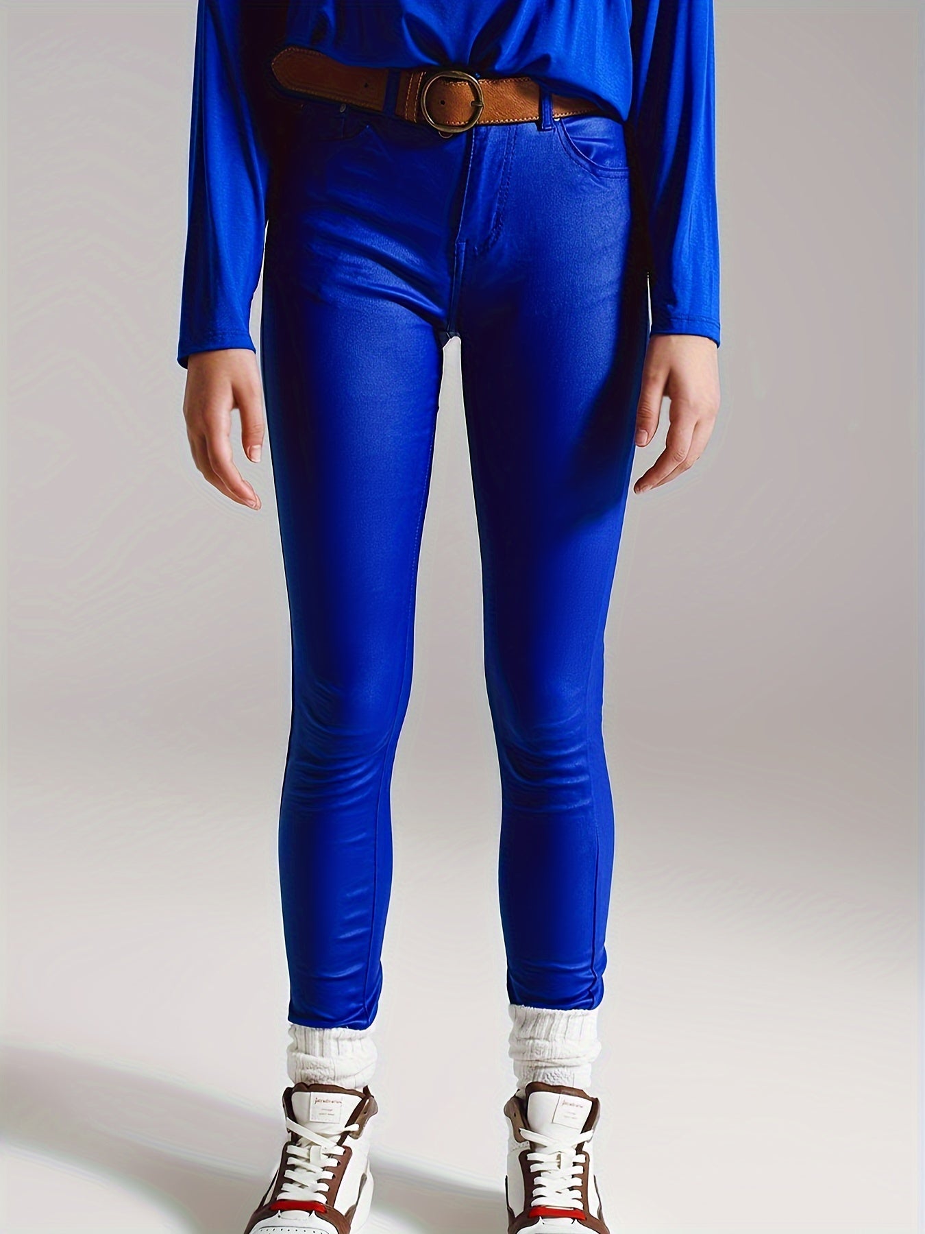 Femke | Gecoate skinny jeans met hoge taille