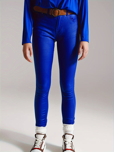 Femke | Gecoate skinny jeans met hoge taille