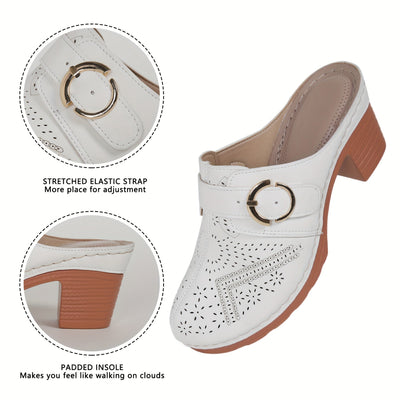 Nina | Comfortabele chunky hakken muil sandalen