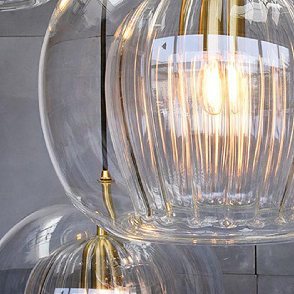 Hailenor - Glass Pendant Light Clear Amber LED