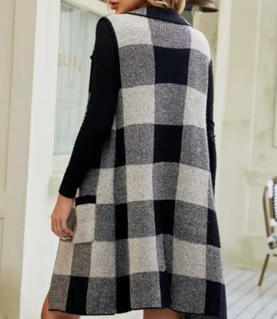 Evany - Elegant Checkered Coat for Women