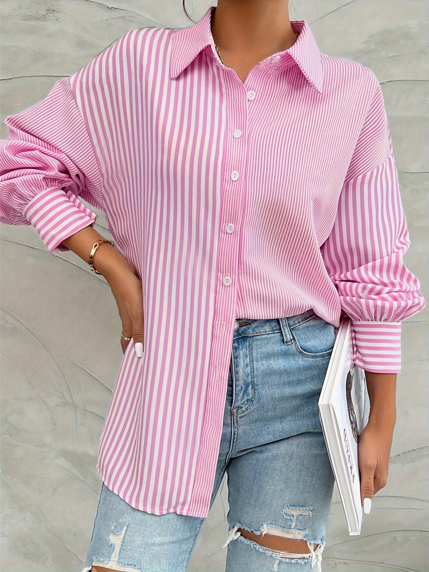 Evelien | Elegant striped women's shirt with buttons